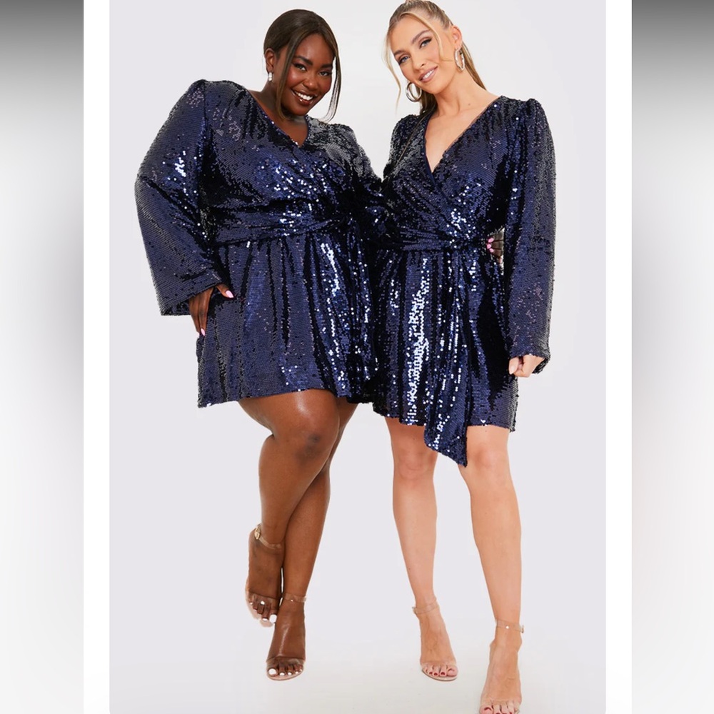 Navy Sequined Dress